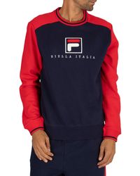 Fila Logo Graphic Navy & Red Sweatshirt - Blue