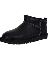 UGG - Classic Ultra Mini Leather Boots - Lyst