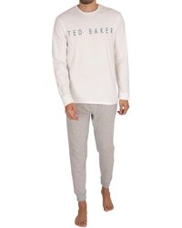 Ted Baker Longsleeved Jersey Pajama Gift Set - Gray