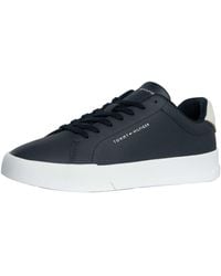 Tommy Hilfiger - Court Leather Detail Leather Trainers - Lyst
