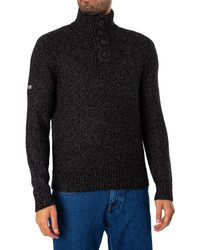Superdry - Chunky Button High Neck Knit - Lyst