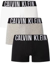 Calvin Klein - S Pack Intense Power Trunks Black/grey/white S - Lyst