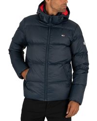 tommy hilfiger red white and blue puffer jacket