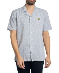 Lyle & Scott - Linen Blend Oxford Revere Short Sleeved Shirt - Lyst