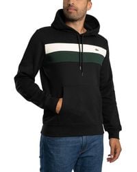 Lacoste - Colour Block Fleece Pullover Hoodie - Lyst