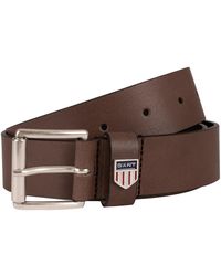 GANT Retro Shield Leather Belt - Brown