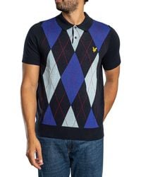 Lyle & Scott - Argyle Knitted Polo Shirt - Lyst