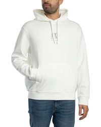 ARMANI EXCHANGE - Jersey Logo Pullover Hoodie - Lyst