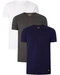 Lyle & Scott - 3 Pack Maxwell Lounge Crew T-shirts - Lyst