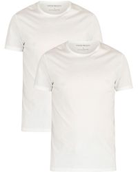 Emporio Armani 2 Pack Pure Cotton Lounge T-shirts in Black for Men - Lyst