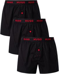 HUGO - 3 Pack Woven Boxer Shorts - Lyst