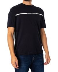 Armani Exchange - Stripe Logo T-shirt - Lyst