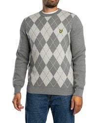 Lyle & Scott - Cotton Merino Argyle Jumper - Lyst