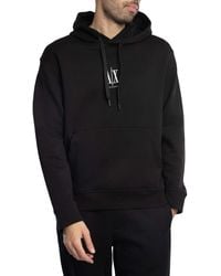 ARMANI EXCHANGE - Jersey Logo Pullover Hoodie - Lyst