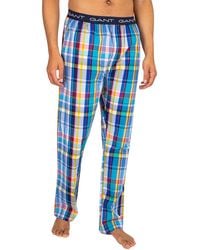 GANT Madras Check Pyjama Trousers - Blue