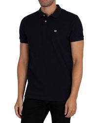Weekend Offender Mens Fleming Stripe Collar/Cuff Polo Shirt in Navy 
