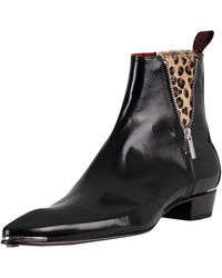 Bottines Jeffery West Scarface – Cuir Noir – Style Biker/Cowboy – Taille 42