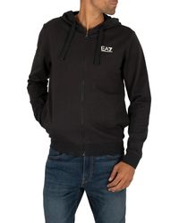 EA7 Logo Zip Hoodie - Black