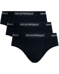 Emporio Armani - 3 Pack Stretch Cotton Briefs - Lyst