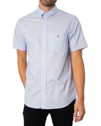GANT - Regular Poplin Short Sleeved Shirt - Lyst
