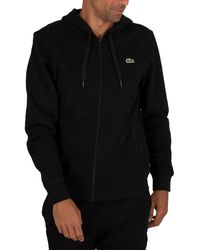 black lacoste hoodie mens