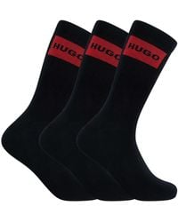 HUGO - 3 Pack Label Quarter Socks - Lyst