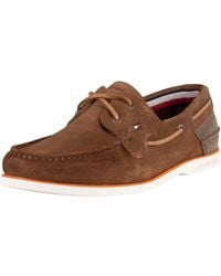 Tommy Hilfiger Classic Suede Boat Shoes - Brown