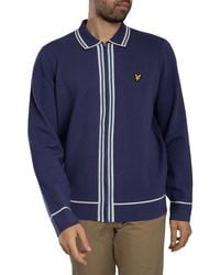 Lyle & Scott - Tipped Knitted Zip Through Overshirt - Lyst