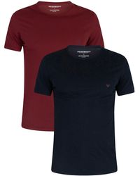 Emporio Armani 2 Pack Crew Lounge T-shirts - Blue