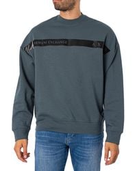 Armani Exchange - Logo Stripe Sweatshirt - Lyst