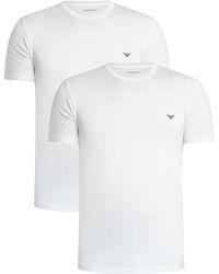 Emporio Armani - 2 Pack Lounge Crew Fitted T-shirt - Lyst