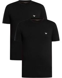 Emporio Armani - 2 Pack Lounge Crew Fitted T-shirt - Lyst