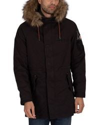 superdry mens coat with fur hood