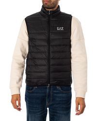 EA7 - Woven Down Gilet - Lyst