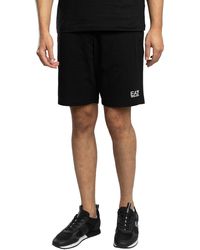 EA7 - Leg Logo Sweat Shorts - Lyst