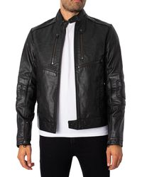G-Star RAW - Biker Leather Jacket - Lyst
