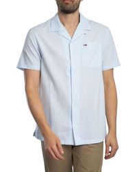 Tommy Hilfiger - Linen Blend Camp Short Sleeved Shirt - Lyst