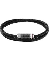 Tommy Hilfiger - Wrap Braided Leather Bracelet - Lyst