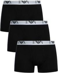 Emporio Armani - 3 Pack Stretch Cotton Trunks - Lyst