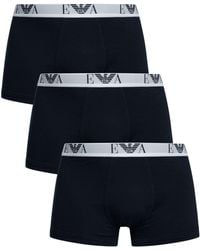 Emporio Armani - 3 Pack Stretch Cotton Trunks - Lyst