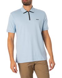 HUGO - Dalomini Zip Polo Shirt - Lyst