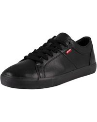 levi's black leather sneakers