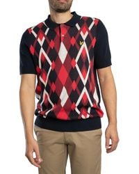 Lyle & Scott - Cotton Argyle Knitted Polo Shirt - Lyst