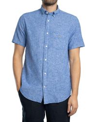 GANT - Regular Cotton Linen Short Sleeved Shirt - Lyst