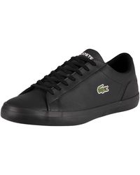 mens black leather lacoste trainers