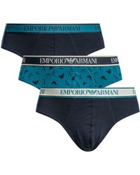 Emporio Armani - 3 Pack Cotton Stretch Briefs - Lyst