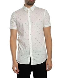 ARMANI EXCHANGE - Logo Pattern Slim Shirt - Lyst