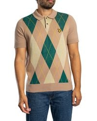 Lyle & Scott - Argyle Knitted Polo Shirt - Lyst