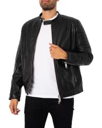 Antony Morato - Slim Fit Leather Jacket - Lyst