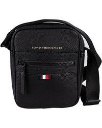 Tommy Hilfiger Essential Reporter Canvas Messenger Bag in Black for Men |  Lyst